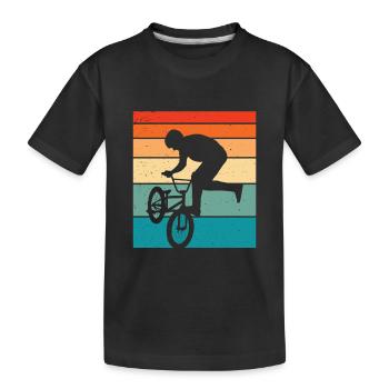 Bmx Retro Bmx Fahrrad - Kinder Premium Bio T-Shirt - Schwarz - Vorne