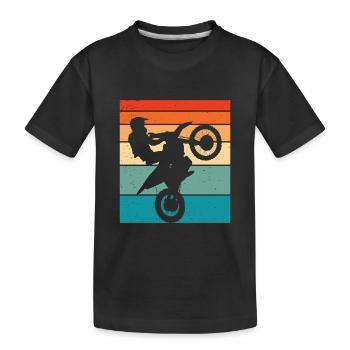 Motocross Retro Motorsport - Kinder Premium Bio T-Shirt - Schwarz - Vorne