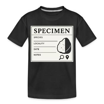 Étiquette de collection d’échantillons géologiques fossiles - T-shirt bio Premium Enfant - noir - Devant