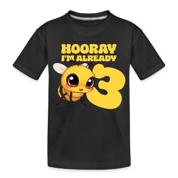 Biene Kinder 3. Geburtstag Kindergeburtstag  - Kinder Premium Bio T-Shirt - Schwarz - Vorne