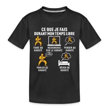 In meiner Freizeit mache ich Karate - Kinder Premium Bio T-Shirt - Schwarz - Vorne