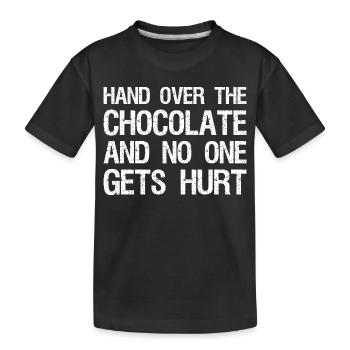 Remettez le chocolat et personne ne sera blessé - T-shirt bio Premium Enfant - noir - Devant