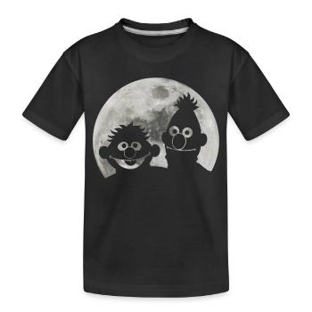 Sesame Street Ernie Et Bert Au Clair De Lune - T-shirt bio Premium Enfant - noir - Devant