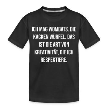 Les wombats aiment la créativité - T-shirt bio Premium Enfant - noir - Devant