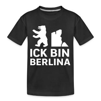 Ick bin Berlina - Kinder Premium Bio T-Shirt - Schwarz - Vorne