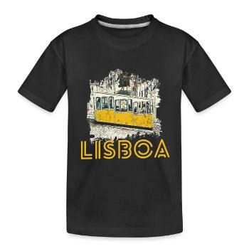 Lisbonne typique funiculaire de Bica illustration - T-shirt bio Premium Enfant - noir - Devant