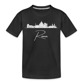 Rom Skyline, Rom Italien - Kinder Premium Bio T-Shirt - Schwarz - Vorne