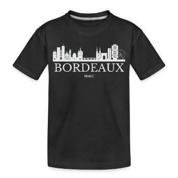 Bordeaux Skyline, Bordeaux France - Kids' Premium Organic T-Shirt - black - Front