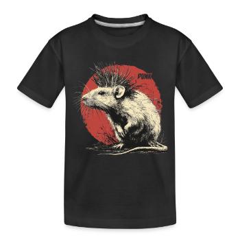 Punkrock Ratte - Kinder Premium Bio T-Shirt - Schwarz - Vorne
