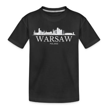 Warschauer Skyline, Warschau Polen - Kinder Premium Bio T-Shirt - Schwarz - Vorne