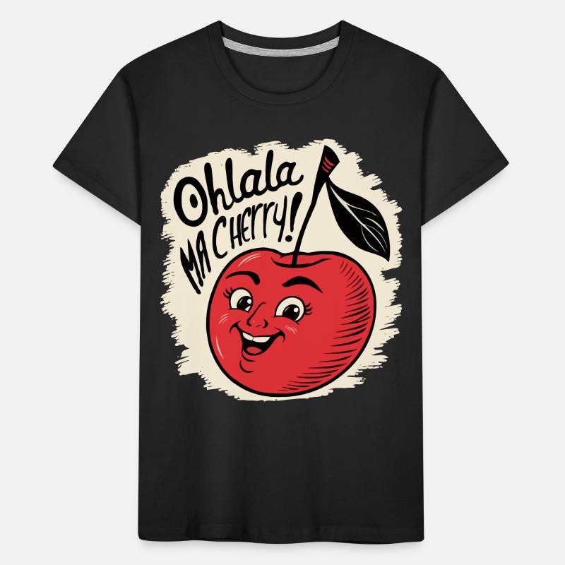 Ohlala Ma Kirsche Geschenkidee Süßes Mädchen Kinder Premium Bio T-Shirt