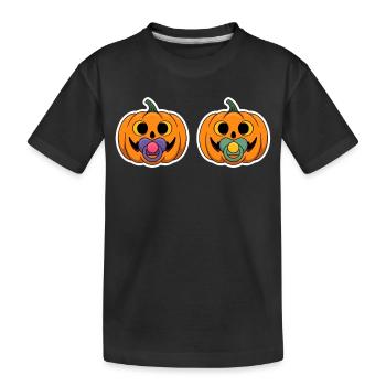 Pumpkin pacifier grimaces - Kids' Premium Organic T-Shirt - black - Front