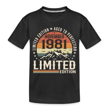 Novembre 1981 Anniversaire Rétro Unique - T-shirt bio Premium Enfant - noir - Devant