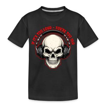 Crâne avec casque Design graphique audacieux - T-shirt bio Premium Enfant - noir - Devant