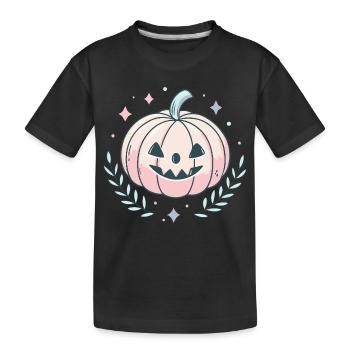 Happy pastel pumpkin - Kids' Premium Organic T-Shirt - black - Front