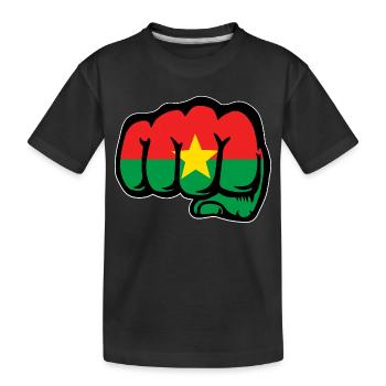 Drapeau du Burkina Faso Poing - T-shirt bio Premium Enfant - noir - Devant
