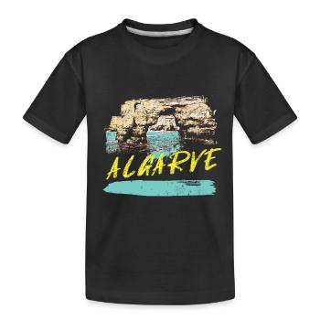 Falaises Algarve illustration Portugal - T-shirt bio Premium Enfant - noir - Devant