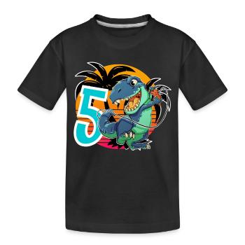 5 T Rex - T-shirt bio Premium Enfant - noir - Devant