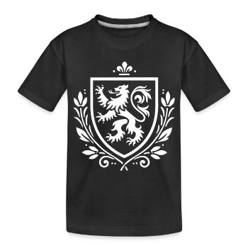 Lion Coat of Arms Design – Middle Ages & Pride - Kids' Premium Organic T-Shirt - black - Front