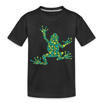 Grenouille pointue faite de cercles colorés - T-shirt bio Premium Enfant - noir - Devant