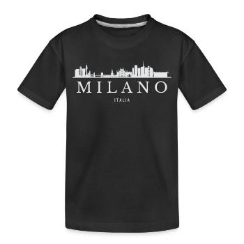 Milan Skyline, Milan Italy - Kids' Premium Organic T-Shirt - black - Front