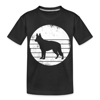 Deutscher Schäferhund Zeichnung - Kinder Premium Bio T-Shirt - Schwarz - Vorne