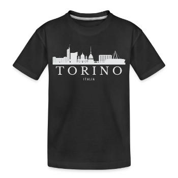 Turin Skyline, Turin Italie - T-shirt bio Premium Enfant - noir - Devant