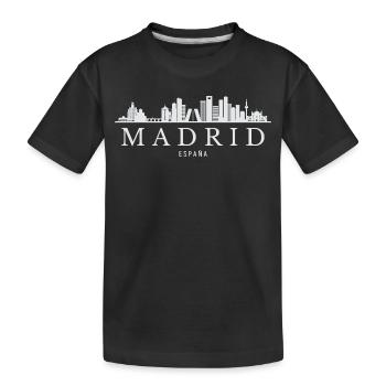 Madrid Skyline, Madrid Espagne - T-shirt bio Premium Enfant - noir - Devant