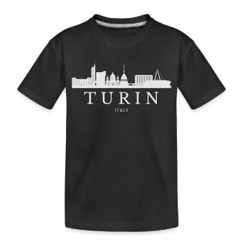 Turin Skyline, Turin Italie - T-shirt bio Premium Enfant - noir - Devant