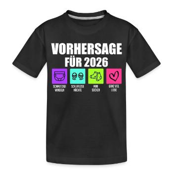 Bientôt maman PRÉDICTION 2026 Drôle - T-shirt bio Premium Enfant - noir - Devant