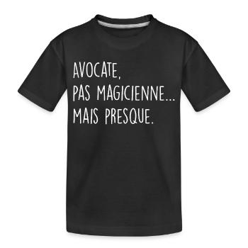 Avocate, pas magicienne… mais presque - T-shirt bio Premium Enfant - noir - Devant