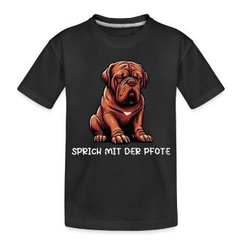 Speak with the paw Bordeaux mastiff Bordeaux - Kids' Premium Organic T-Shirt - black - Front