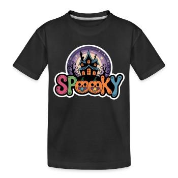 Maison hantée motif d’Halloween - T-shirt bio Premium Enfant - noir - Devant