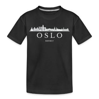 Oslo Skyline, Oslo, Norwegen - Kinder Premium Bio T-Shirt - Schwarz - Vorne