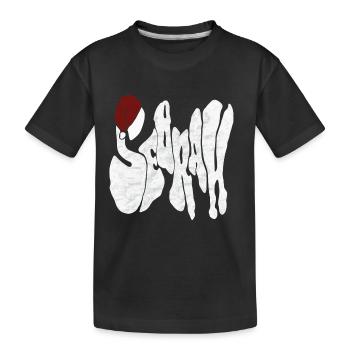Savage „SEBRAH“ Graffiti Schrift Marmor - Kinder Premium Bio T-Shirt - Schwarz - Vorne