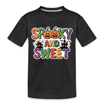 Horror and Sweet Halloween Motif - Kids' Premium Organic T-Shirt - black - Front