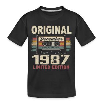 Cadeau D'anniversaire Décembre 1987 - T-shirt bio Premium Enfant - noir - Devant