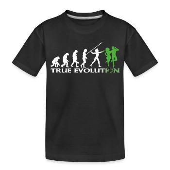 Evolution towards traditional Irish dance - Kids' Premium Organic T-Shirt - black - Front