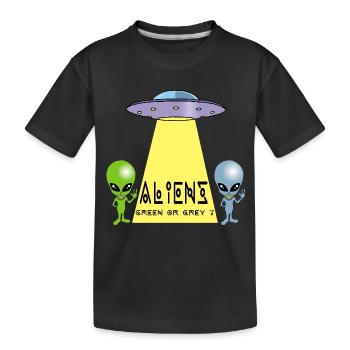 Grün oder grau außerirdisch? - Kinder Premium Bio T-Shirt - Schwarz - Vorne