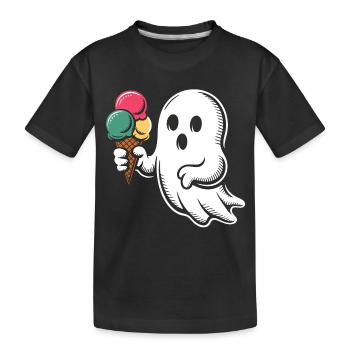Fantôme avec cornet de crème glacée coloré - T-shirt bio Premium Enfant - noir - Devant