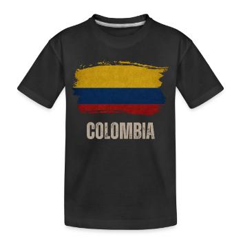 Vintage Colombie, drapeau de la Colombie - T-shirt bio Premium Enfant - noir - Devant