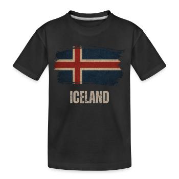 Drapeau de l’Islande, vintage Islande - T-shirt bio Premium Enfant - noir - Devant