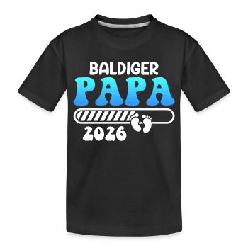 BALD PAPA 2026 Vaterschaft Lustiges - Kinder Premium Bio T-Shirt - Schwarz - Vorne