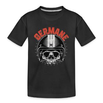 German Skull Motorradhelm Germane - Kinder Premium Bio T-Shirt - Schwarz - Vorne