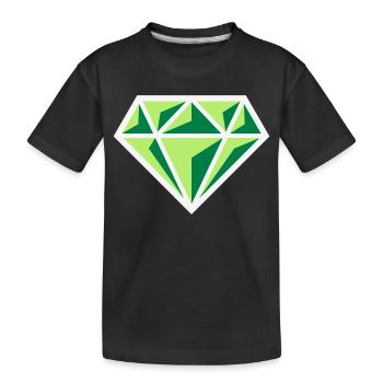 Diamond (Gemstone Brilliant Symbol / NEG Gre 3C) - Kids' Premium Organic T-Shirt - black - Front