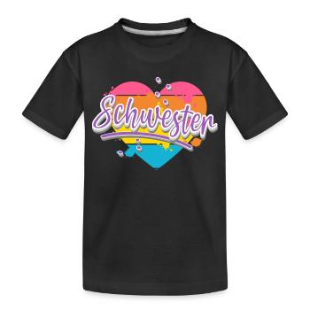sister - Kids' Premium Organic T-Shirt - black - Front
