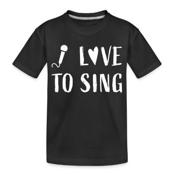 J’aime chanter - Chanteur Chanteur Chœur chanter - T-shirt bio Premium Enfant - noir - Devant