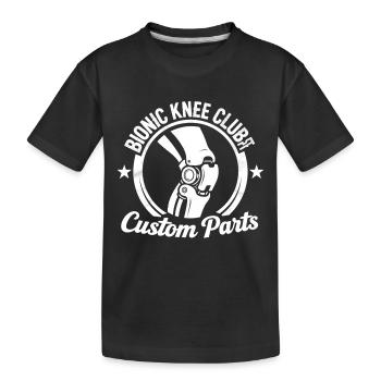 Bionischer Knie-Ersatz Knieoperation Geschenk - Kinder Premium Bio T-Shirt - Schwarz - Vorne