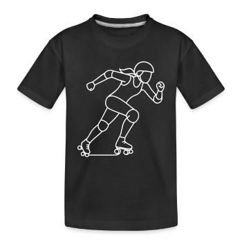 Roller Derby Player Sketch – Sports Motif - Kids' Premium Organic T-Shirt - black - Front