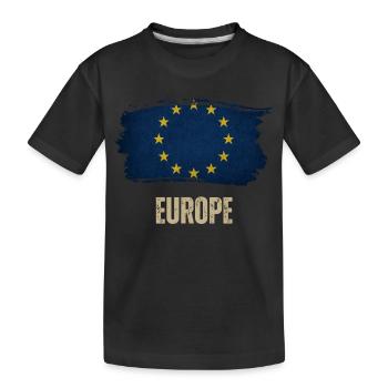 Drapeau grunge de l’Europe, j’aime l’Europe - T-shirt bio Premium Enfant - noir - Devant
